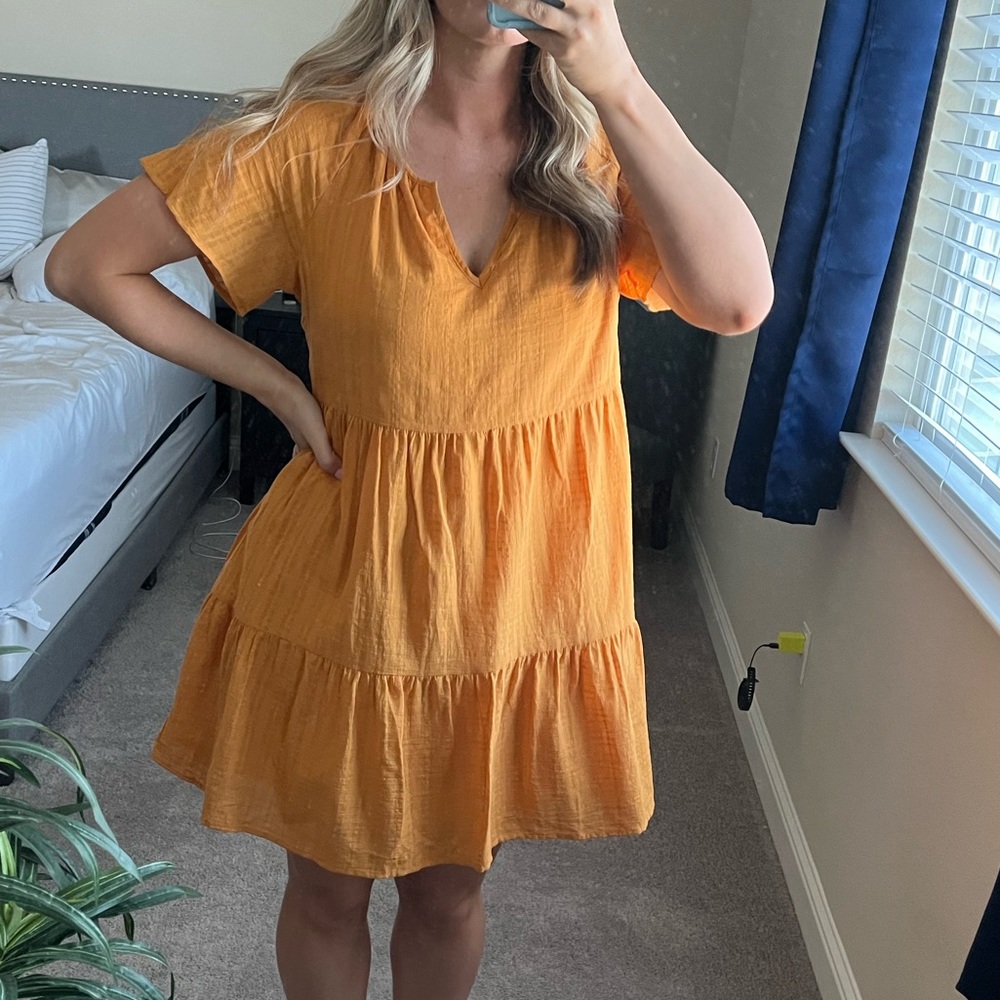 Orange Tiered Dress